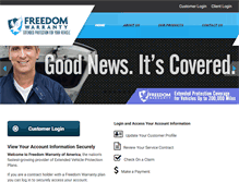 Tablet Screenshot of freedomwarranty.com